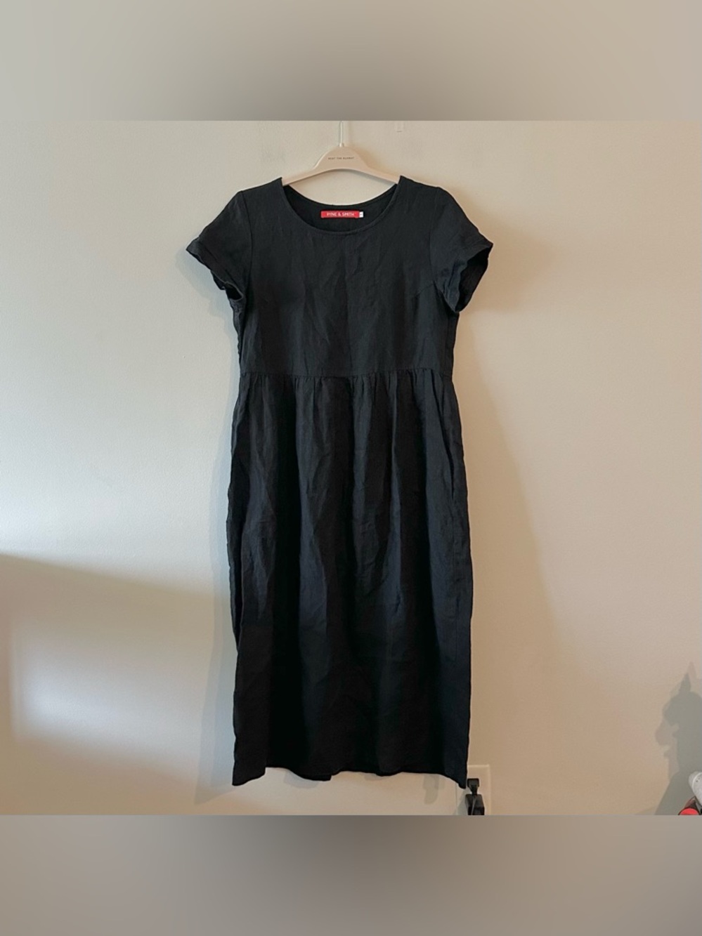 Pyne And Smith No.17 ? Full Length Linen Tea Dress Black M Cottagecore Boho